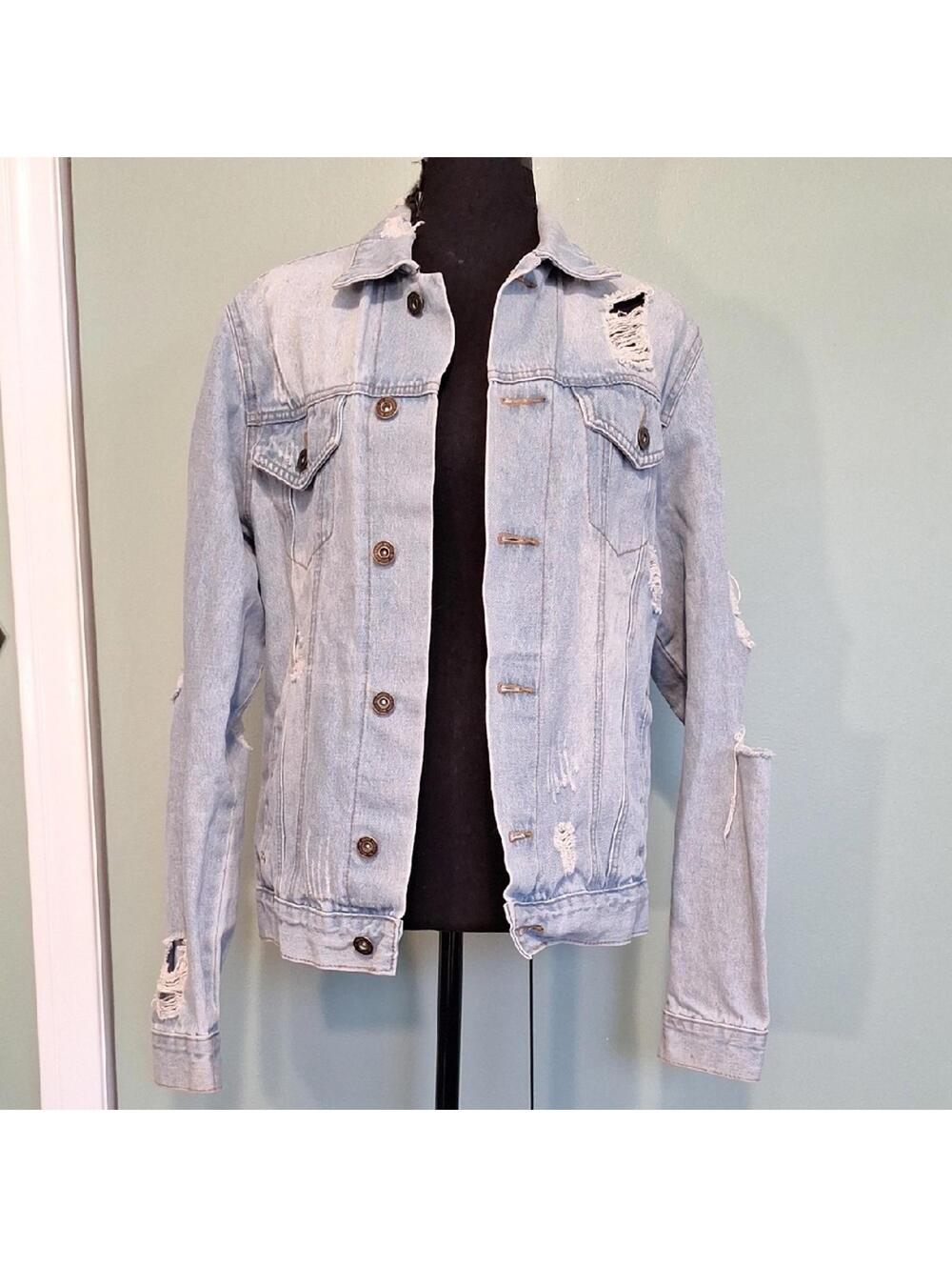 Brooklyn Cloth Distressed Jean Jacket Size Small